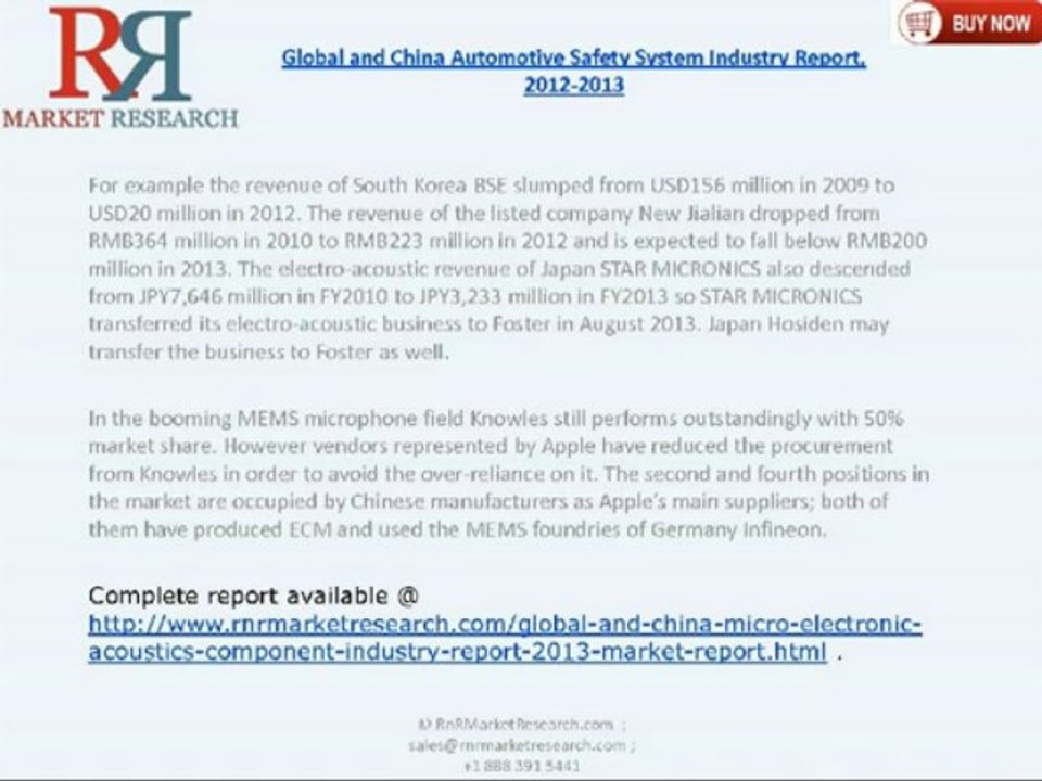 RnRMR: Global and China Micro Electronic-Acoustics Component Industry