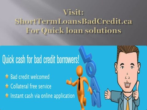 Canada short term loans for bad credit: A convenient alternative
