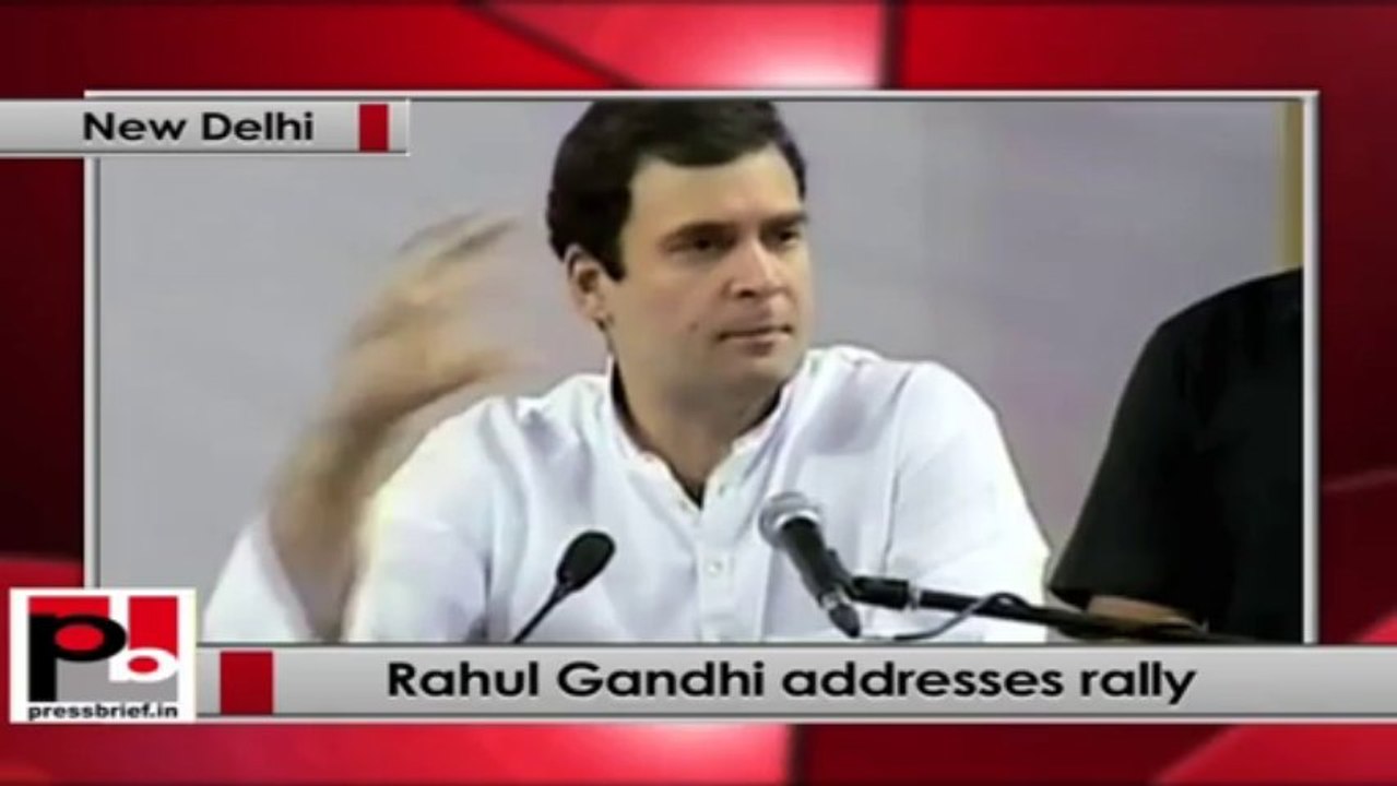Rahul Gandhi speaks at the function to confer freehold rights in 45 resettlement Delhi colonies