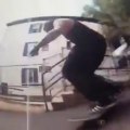 Epic Skateboard FAIL!!! Hitting a truck by crossing the road...OUCH