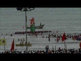 Devotees throng the beach on Ganpati Visarjan: Mumbai