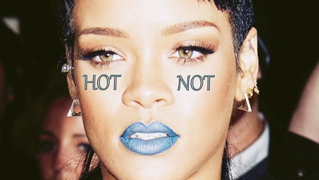 Rihanna Blue Lipstick Fashion - Rihanna Latest Fashion Hot Or Not?