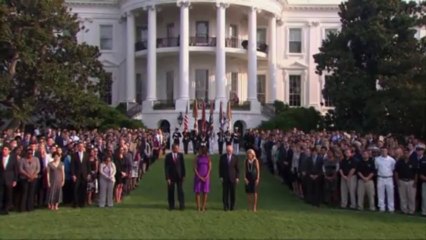 Minute de silence à la maison Blanche pour l'anniversaire des attentats du 11 septembre.