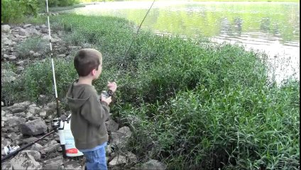 Landry catches his first catfish on the Potomac River