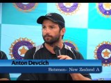 New Zealand A batsman Anton Devcich press conference
