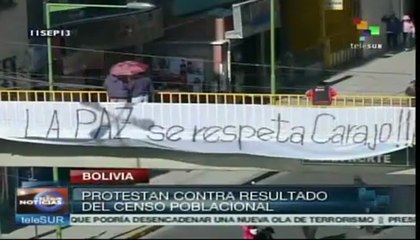 Protestan en Bolivia contra resultado del censo poblacional