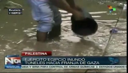 Ejército egipcio inunda túneles que conectan con Franja de Gaza