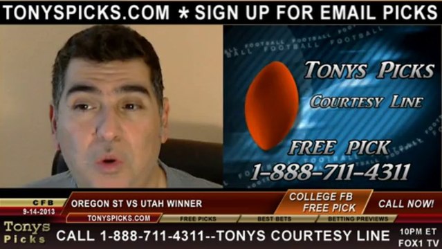 Utah Utes vs. Oregon St Beavers Pick Prediction NCAA College Football Odds Preview 9-14-2013