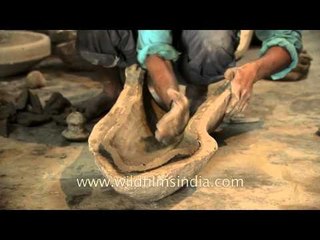 Potters working on the workshop