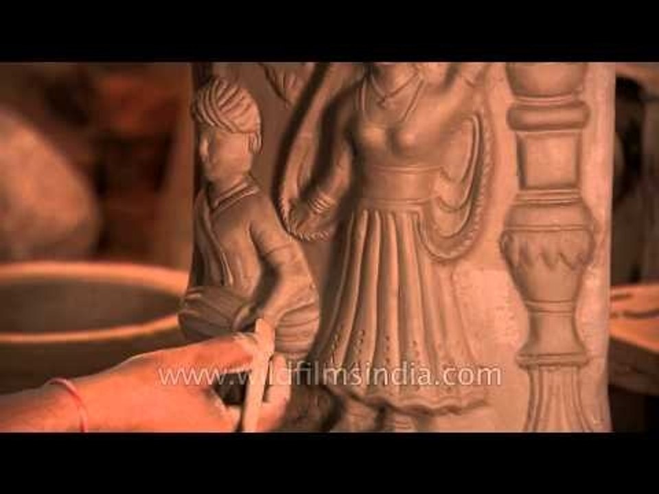 Potter designing the statuette