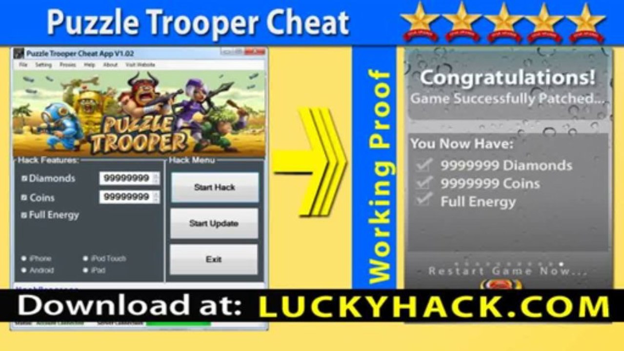 V1.02 Puzzle Trooper Telecharger Puzzle Trooper Hack for unlimited Coins and Diamonds