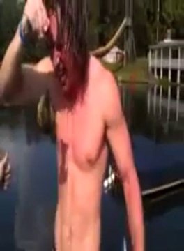 Guy catches fish with his hair - Awesome