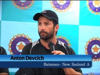 New Zealand A batsman Anton Devcich press conference