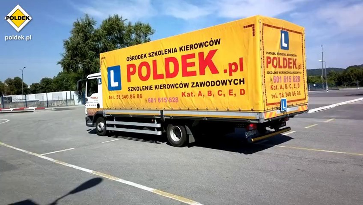 Prawo jazdy kat. C plac manewrowy - parkowanie prostopadłe tyłem samochodem ciężarowym TGL MAN