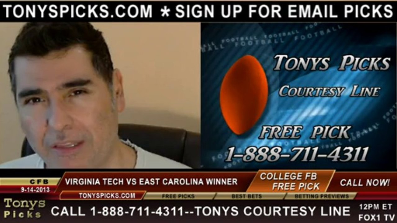 East Carolina Pirates vs. Virginia Tech Hokies Pick Prediction NCAA College Football Odds Preview 9-14-2013