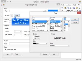 KazSoft Takseer e Jafar : Changing Report Options Tutorial