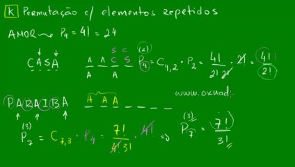 11 - Permutação com elementos repetidos - caso simples