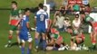 Rugby : a player hit and bite 