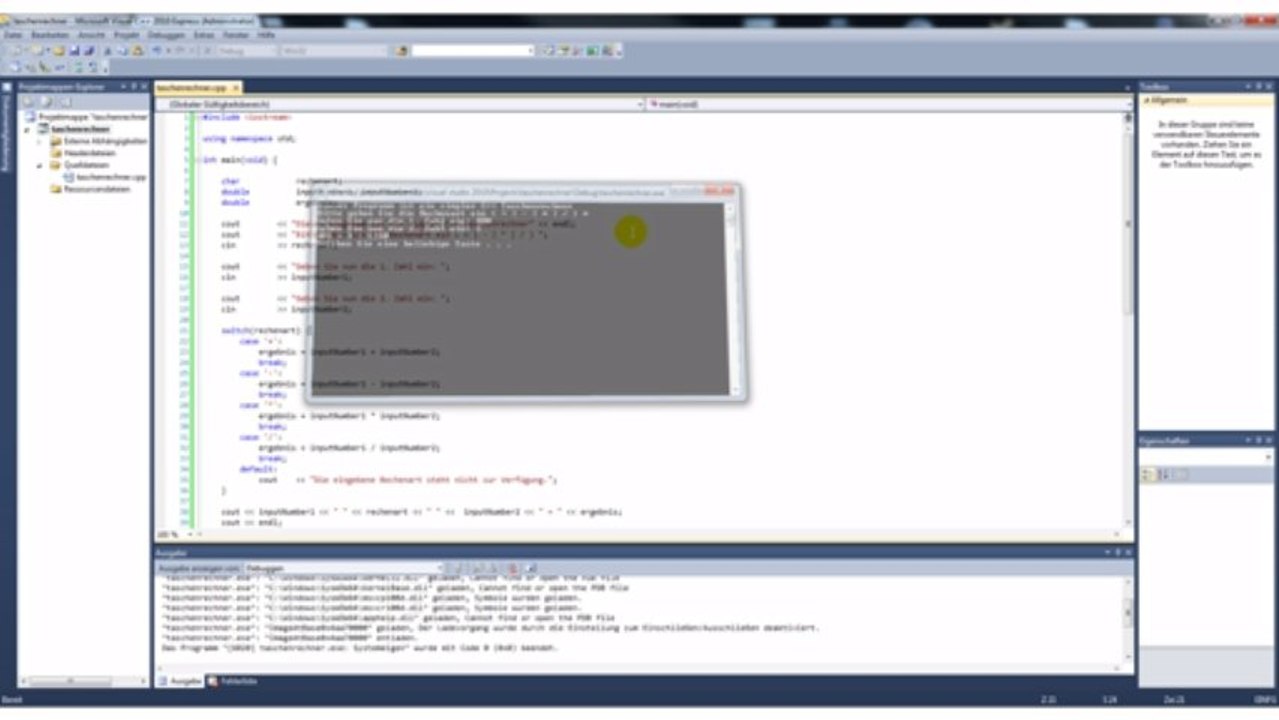 Wir programmieren mit C++ - Taschenrechner - Teil 2