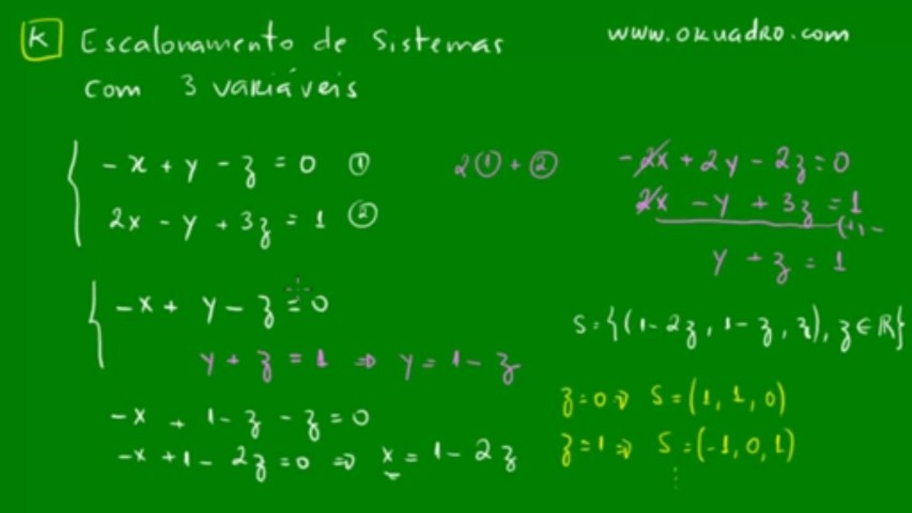 05 - Escalonamento de sistemas com 3 variáveis - Aula 2