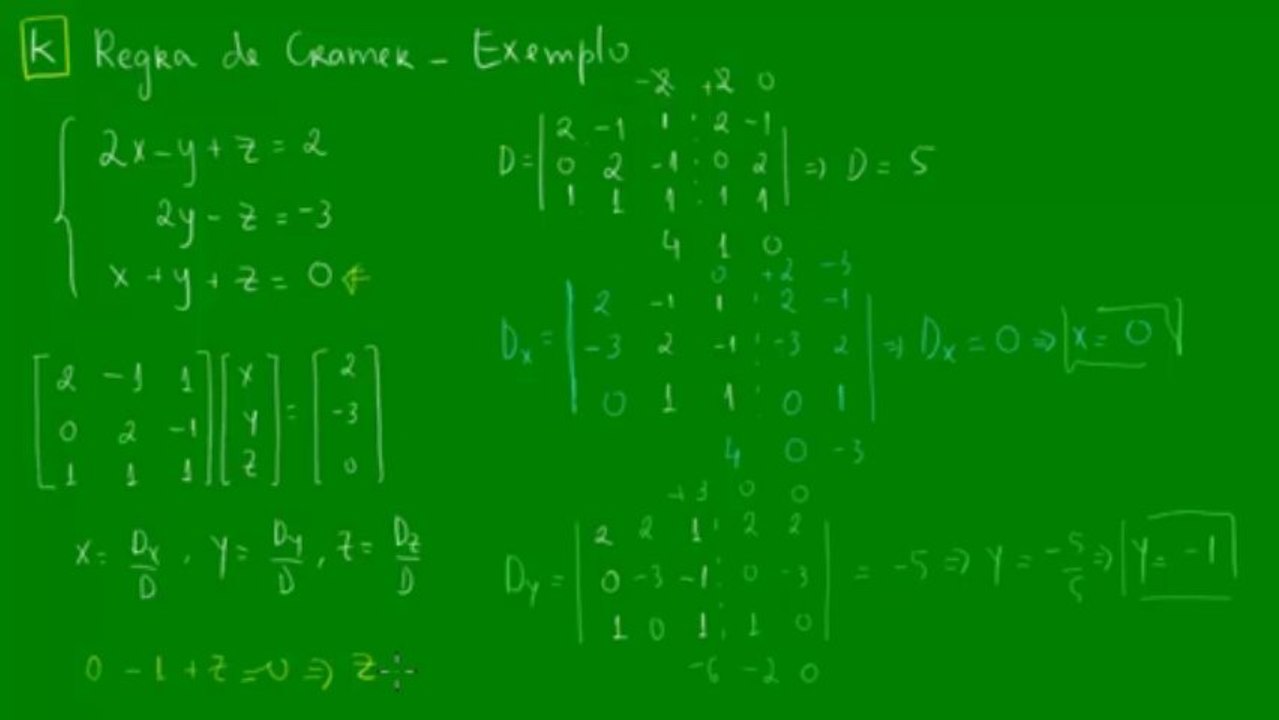 09 - Regra de Cramer - Exemplo