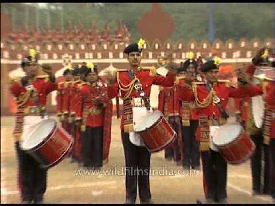 Border Security Force synchronizing the drum beats