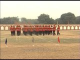 BSF jawans synchronizing with music performs a march past
