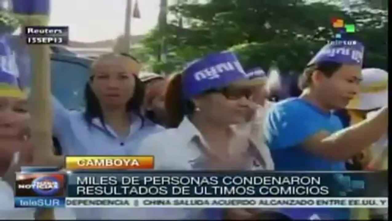 Protestan camboyanos contra resultados de comicios