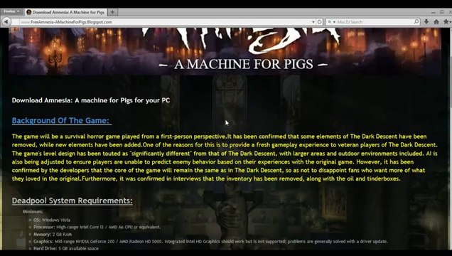 Get Free Amnesia: A Machine for Pigs Game Crack - PC