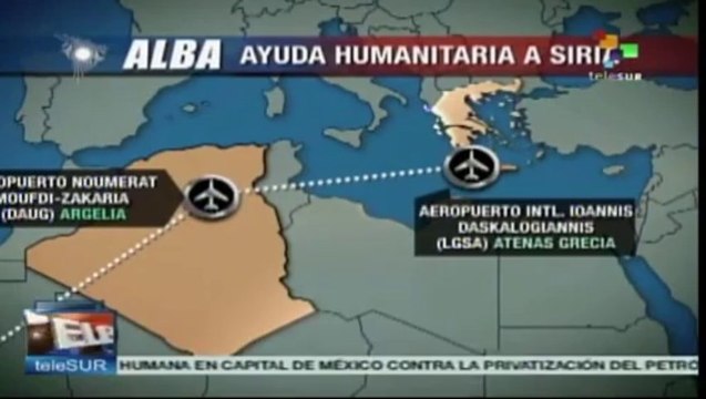 Llega a Senegal avión con ayuda humanitaria de ALBA para sirios
