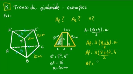 14 - Tronco de pirâmides - cálculo das áreas