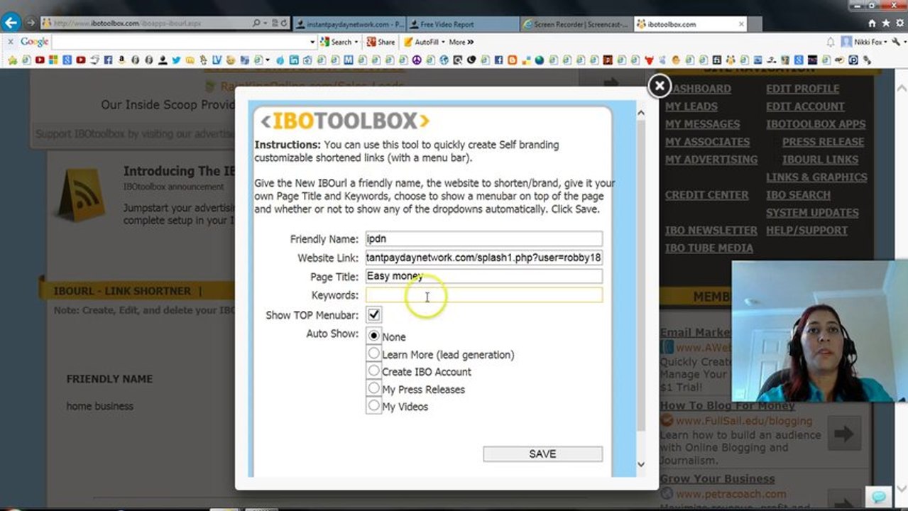 How to create a URL from IBO TOOL BOX