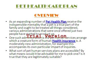 Pet Health Care Plan