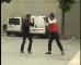 Two guys fighting in a slow rhythm.. Real Slow Motion Street Fighter LOL