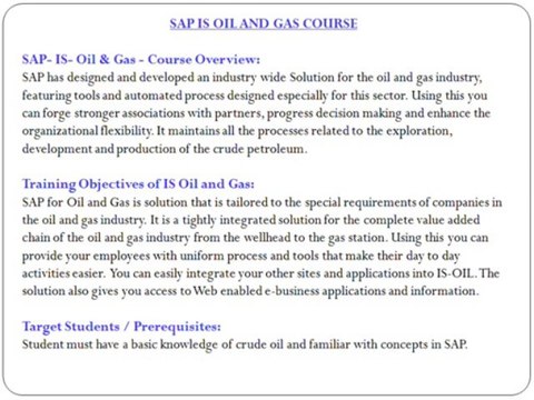 SAP IS OIL AND GAS TRAINING IN COLORADO | MAGNIFIC TRAINING