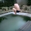 Diving into a frozen pool!! Epic Winter Fail!!