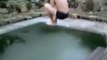 Diving into a frozen pool!! Epic Winter Fail!!