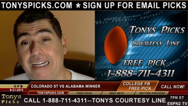 Alabama Crimson Tide vs. Colorado St Rams Pick Prediction NCAA College Football Odds Preview 9-21-2013