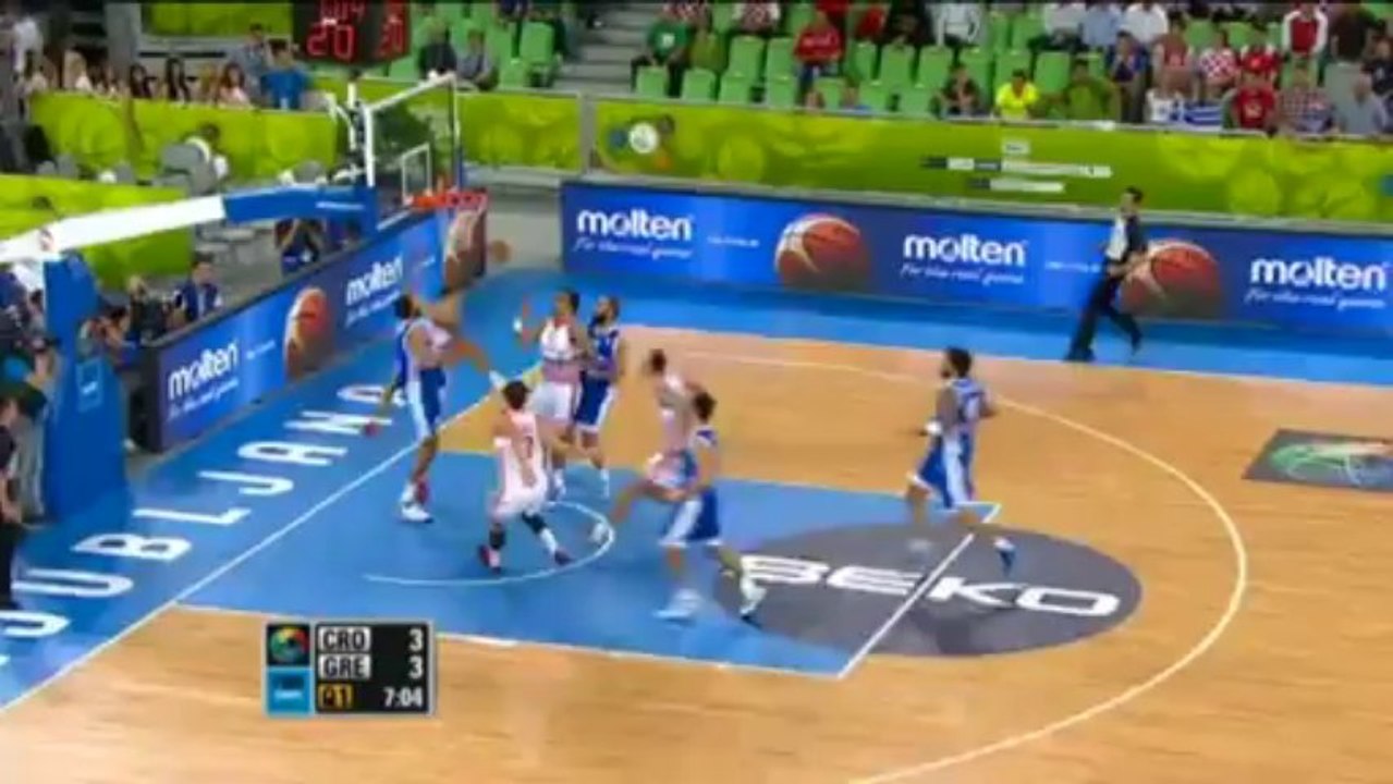 Block of the Game Y. Bourousis CRO-GRE EuroBasket 2013