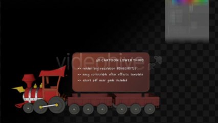3D Cartoon Train Lower Third - After Effects Template