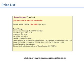 Paras Seasons Noida Luxury project for booking call 97177 68811