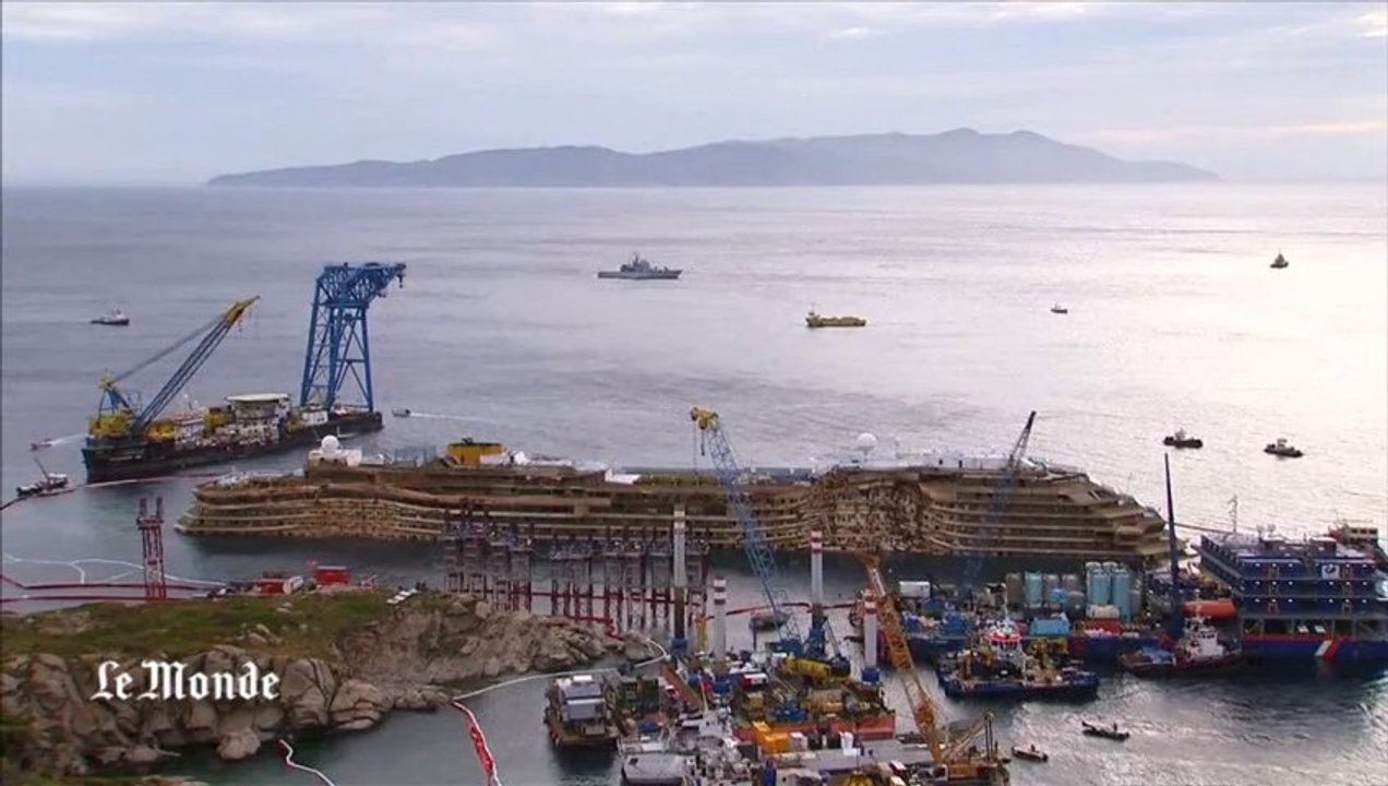L'aurore révèle les blessures du Costa Concordia