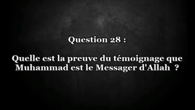 La Croyance du Musulman [Shaykh al-Hakamî] : Question 28