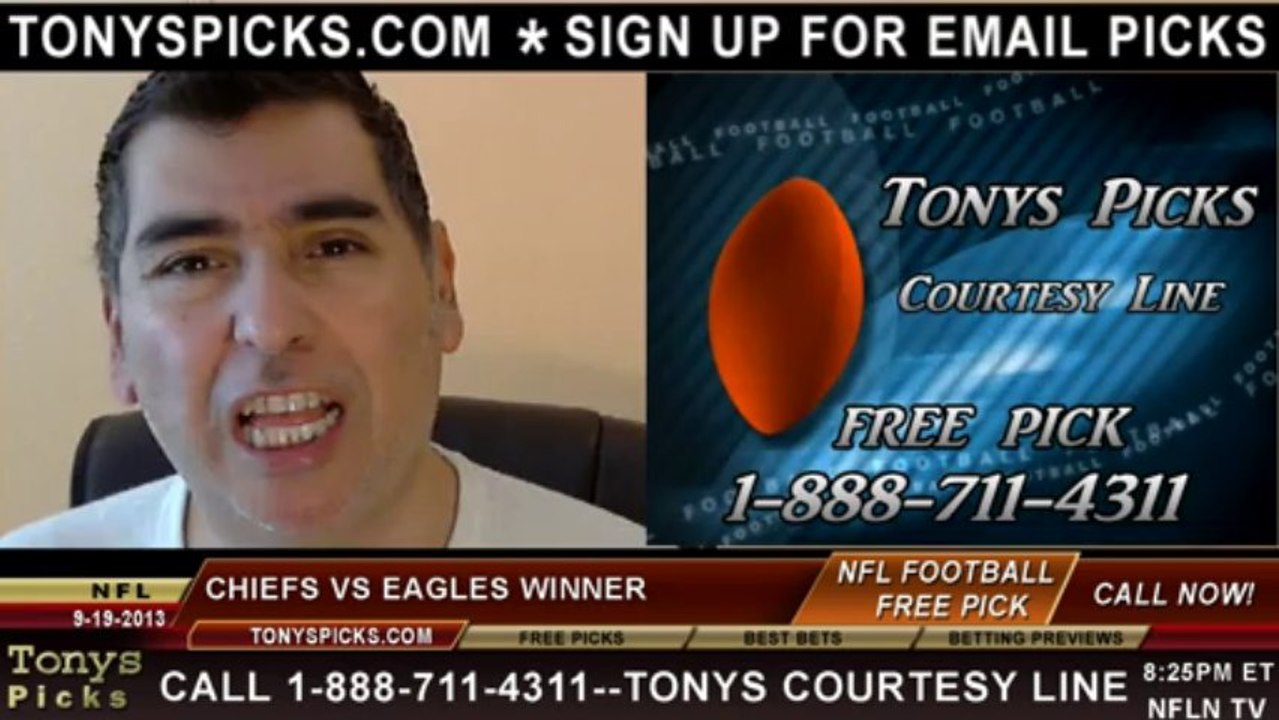 Philadelphia Eagles vs. Kansas City Chiefs Pick Prediction NFL Pro Football Odds Preview 9-19-2013