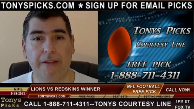 Washington Redskins vs. Detroit Lions Pick Prediction NFL Pro Football Odds Preview 9-22-2013