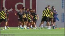 Entreno del Barça antes de enfrentarse al Ajax