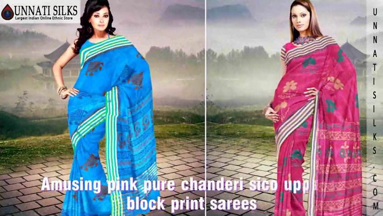 Chanderi sarees online, buy chanderi silk saris, chanderi cotton saree
