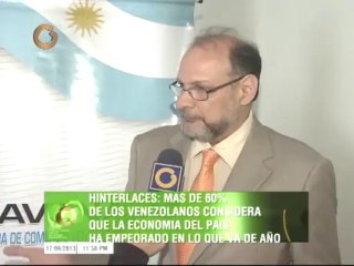 Download Video: Hinterlaces: 60% de los venezolanos considera que la economía ha empeorado