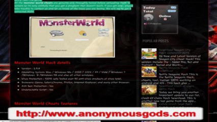 Monster World Cheats and Hacks Download