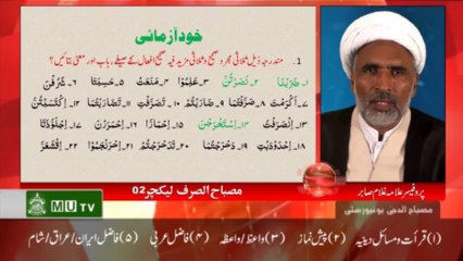 Misba Sarf lecture 02 by Prof. Allama Ghulam Sabir VC Misbahudduja University